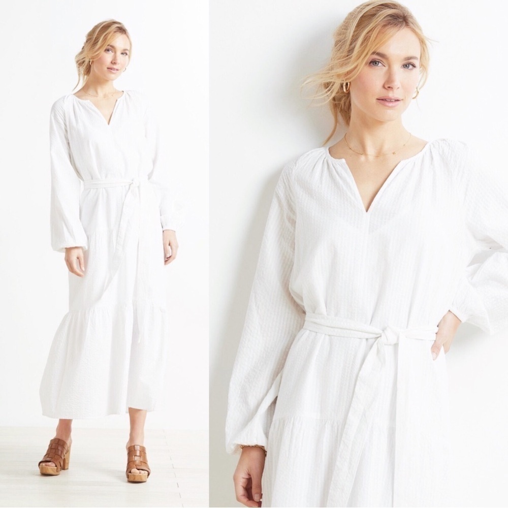 Roan + Ryan • Josephina Dress white maxi cotton tiered Evereve boho peasant
